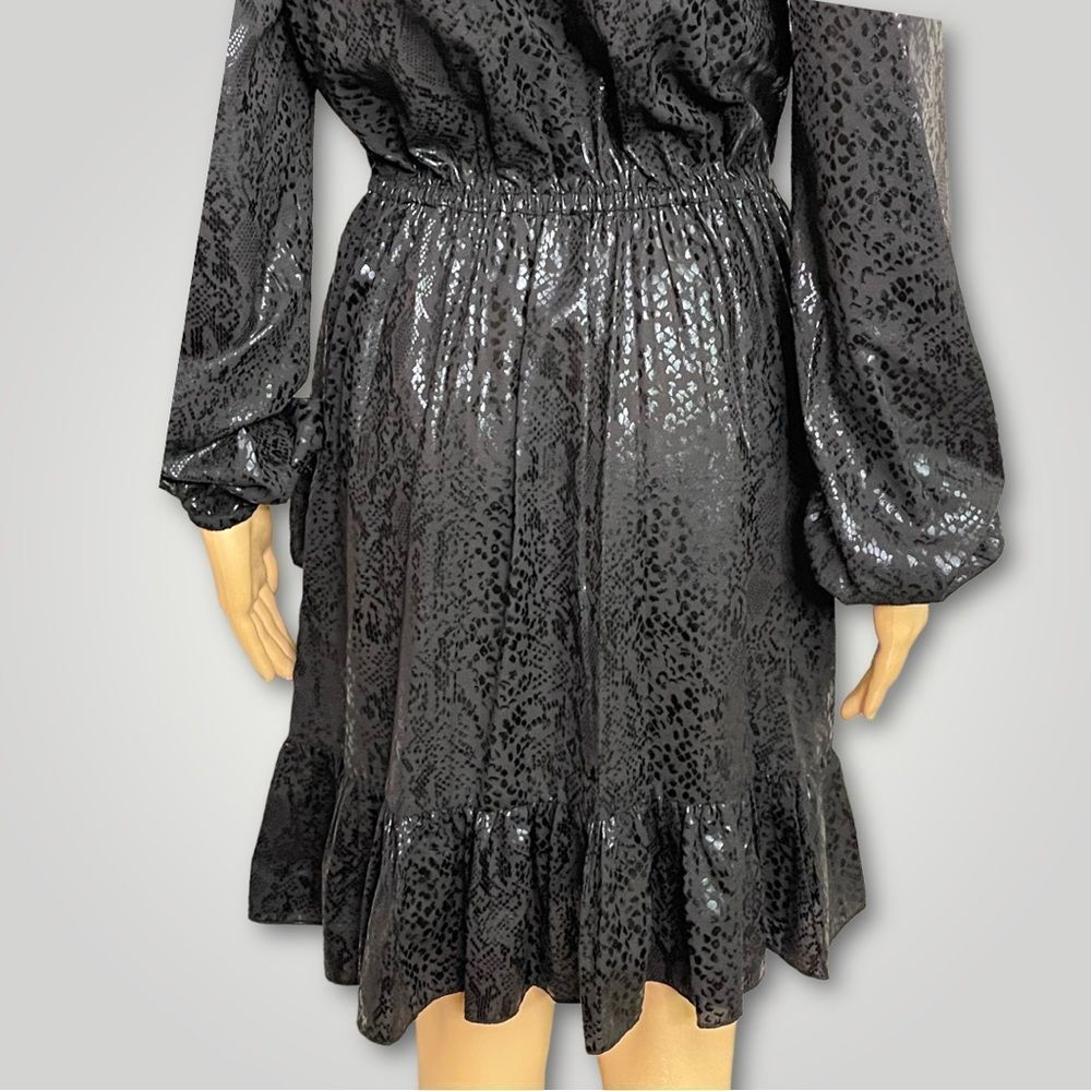 Michael Michael Kors Black Reptile Print Cold Shoulder Dress - Picture 9 of 10